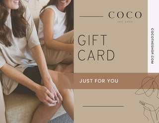 COCO The Shop gift card, mother's day gift card, womens gift idea, valentine's day gift idea, holiday gift idea, women's gift guide, birthday gift for friend, women's clothing