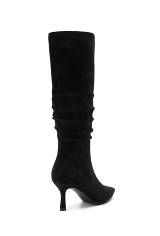 Black Pointed Toe Suede Boot