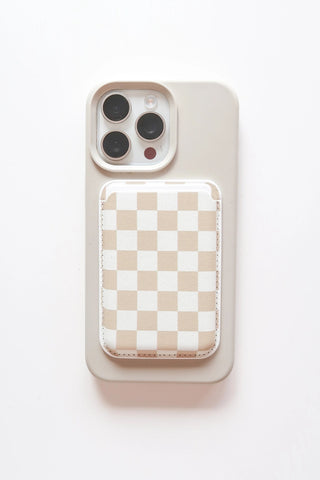 Checkered Magnetic Phone Wallet