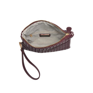 Burgundy Woven Wristlet