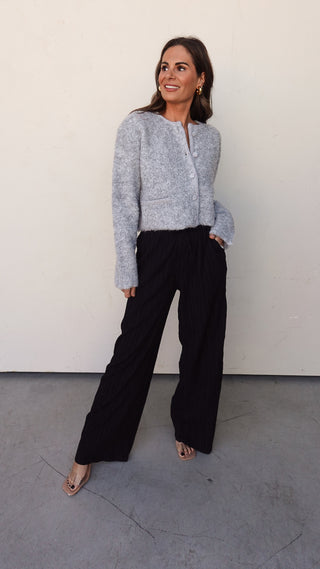 Black Textured Drawstring Pant