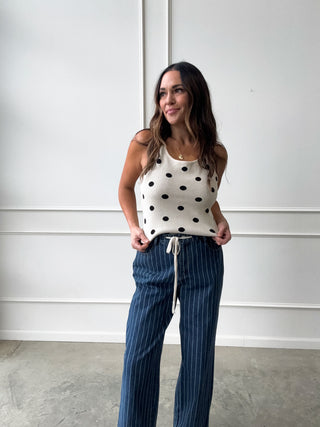 Knit Polka Dot Halter Top