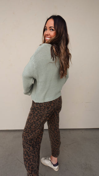 Sage Crewneck Textured Sweater
