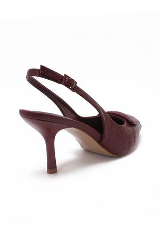 Wine Red Slingback Kitten Heel