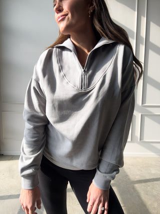 Gray Half-Zip Pullover