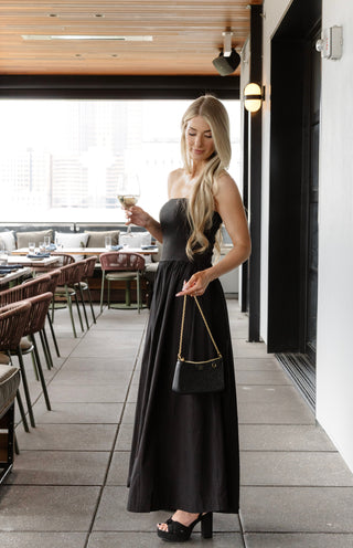 Black Strapless Maxi Dress