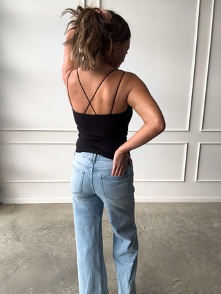 Black Cami with Built-In Bra