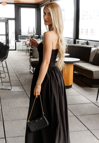 Black Strapless Maxi Dress