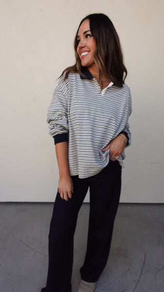 Navy Striped Rugby Shirt
