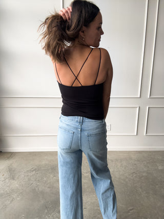 Black Cami with Built-In Bra