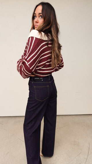 Dark Wash Relaxed Wide Leg Denim