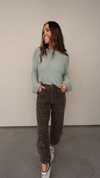 Sage Crewneck Textured Sweater