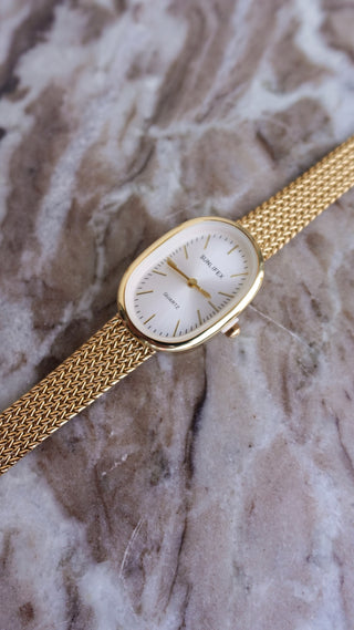 Vintage Inspired Gold Oval Watch