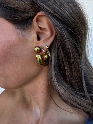 Gold Reversible Hoop Earrings