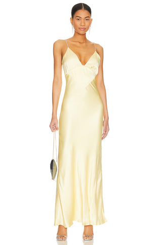 Yellow Satin Gown - Medium