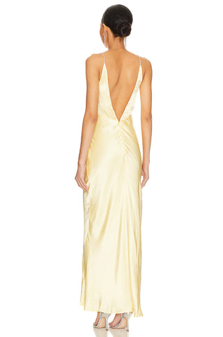 Yellow Satin Gown - Medium