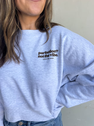 Gray Puff Print Crewneck Sweatshirt