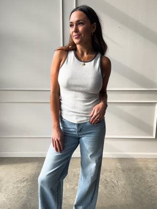 Charcoal Contrast Tank Top