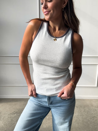 Charcoal Contrast Tank Top