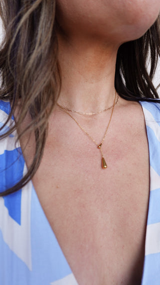 18k Gold Water Drop Necklace