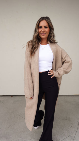 Black Nylon Ribbed Flare Pant