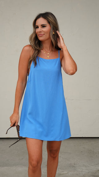 Blue Tie-Back Romper