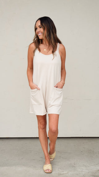 Beige Relaxed Romper