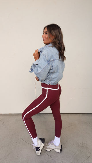 Cropped Denim Jacket with Tie Waist