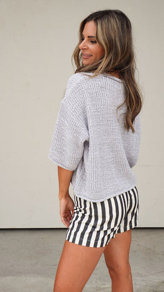 Slate Blue Slouchy Knit Top