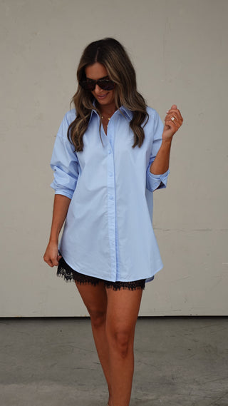 Light Blue Poplin Button-Down Shirt
