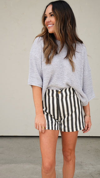 Slate Blue Slouchy Knit Top