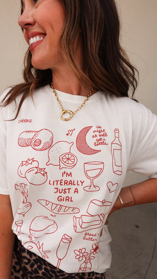 "Just A Girl" Oversized Graphic Tee