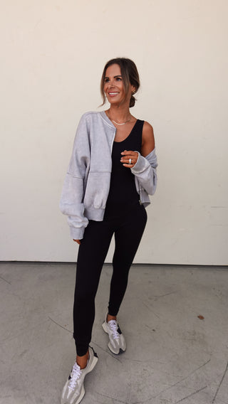 Black Ribbed Seamless Onesie