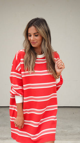 Red Striped Jersey Dress