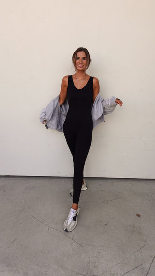 Black Ribbed Seamless Onesie