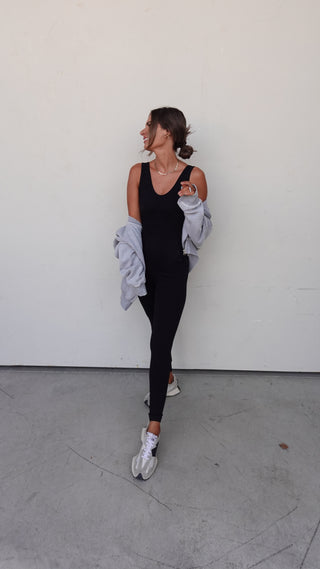 Black Ribbed Seamless Onesie