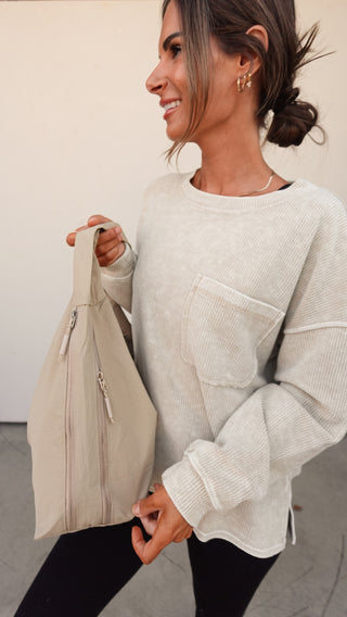 Light Mocha Slouchy Shoulder Bag