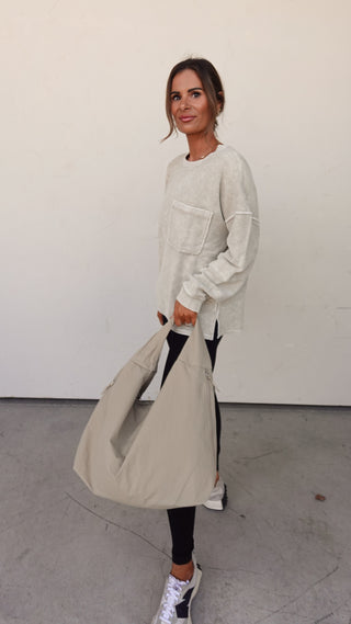 Light Mocha Slouchy Shoulder Bag