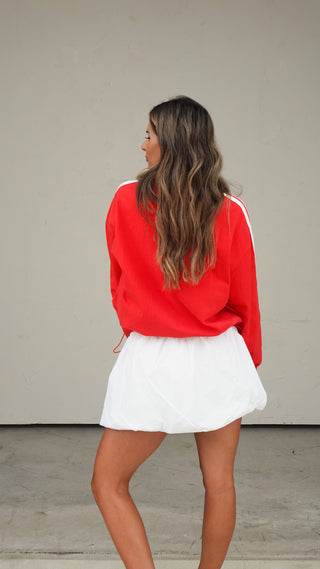 Red Striped Bomber Jacket
