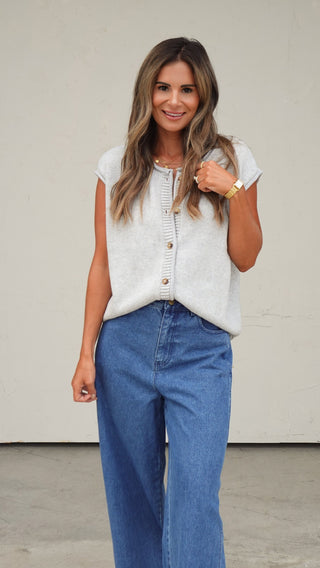Heather Gray Sleeveless Cardigan