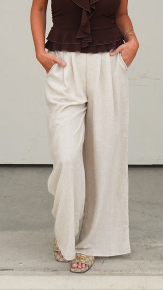 Outmeal Linen Trouser Pant