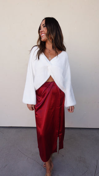 Off White Twist Front Sweater