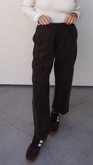Olive Relaxed Corduroy Pants