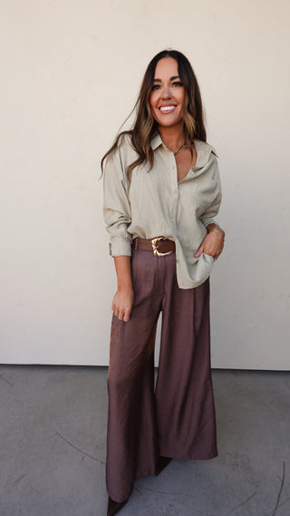 Sage Woven Button-Down Shirt