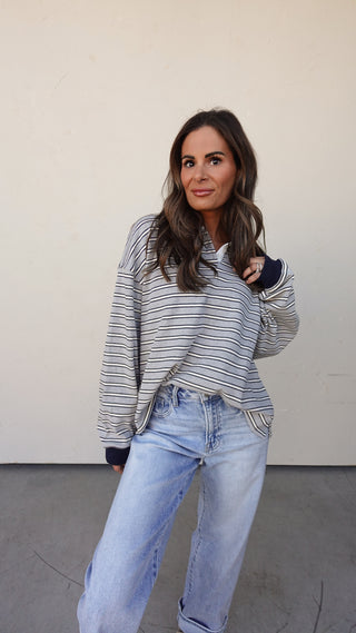 Navy Striped Rugby Shirt