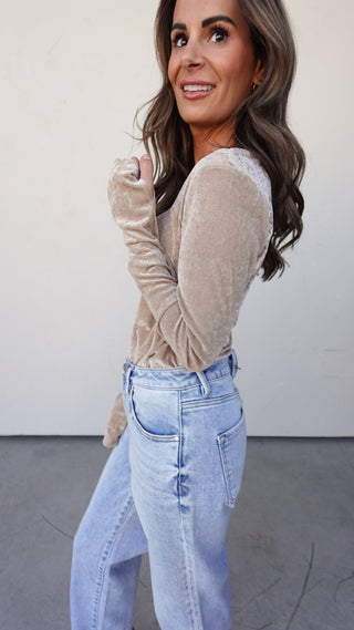 Champagne Velvet Bodysuit