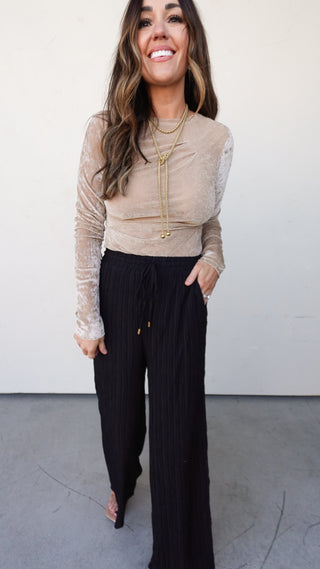 Champagne Velvet Bodysuit