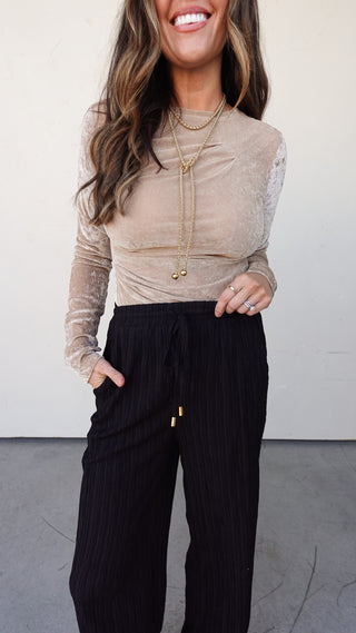 Champagne Velvet Bodysuit