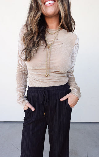 Champagne Velvet Bodysuit