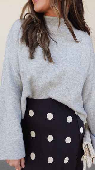 Gray Mock Neck Sweater